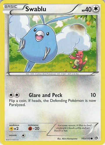 Swablu 103 113 legendary - swablu, b&w
